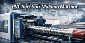 PVC injection molding machine screw design for low shear processing